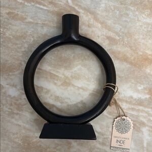 Handcrafted Black Circular Candleholder